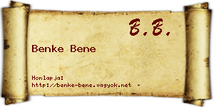 Benke Bene névjegykártya